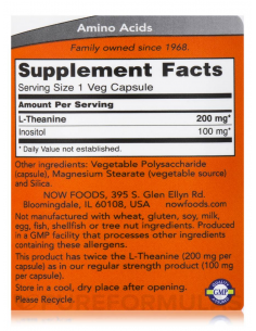 NOW Double Strench L-Theanine 200mg  2