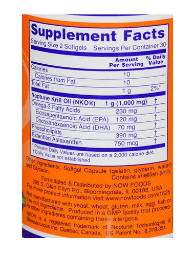 NOW Krill Oil 500 mg 60 gélkapszula