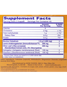 NOW Colostrum 500 mg 120 kapszula 2