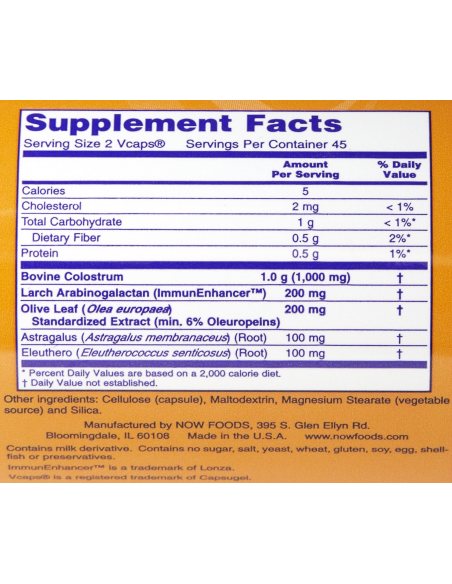 NOW Colostrum 500 mg 120 caps.