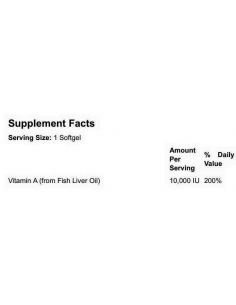 NOW Vitamin A 10000IU 100 softgel 2