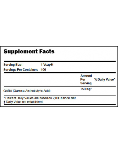 NOW GABA 750 mg 100 vcaps. 