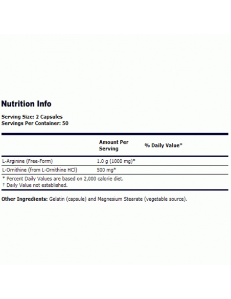 NOW Arginine&Ornithine 500/250 100 kapszula