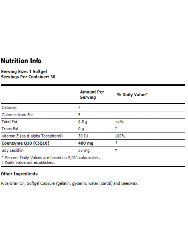 NOW CoQ10 400 mg 30 vcaps.