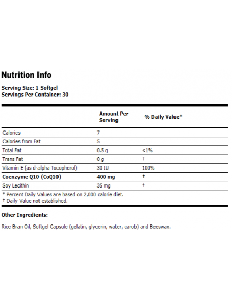 NOW CoQ10 400 mg 30 vcaps.