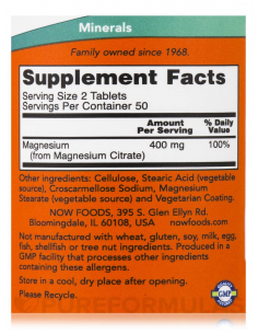 NOW Magnesium Citrate 200mg 100 tabletta 2
