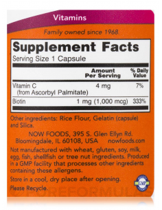 NOW Biotin 1000 mcg 2