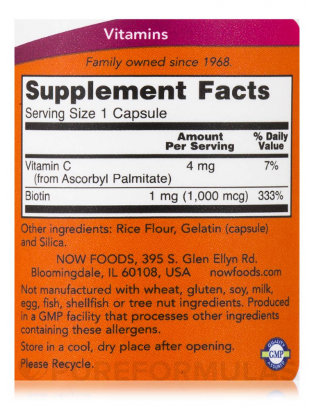 NOW Biotin 1000mcg