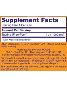 NOW Taurine 1000 mg 100 kapszula 2