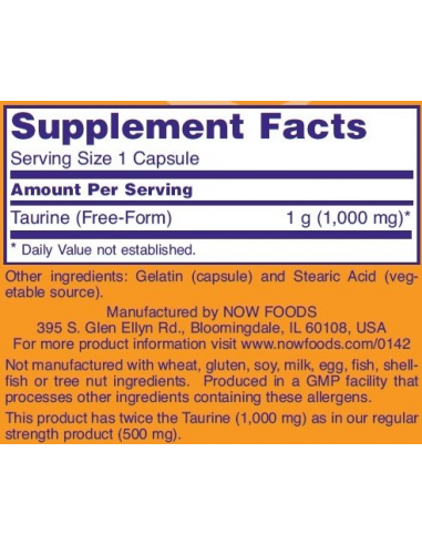 NOW Taurine 1000 mg 100 kapszula