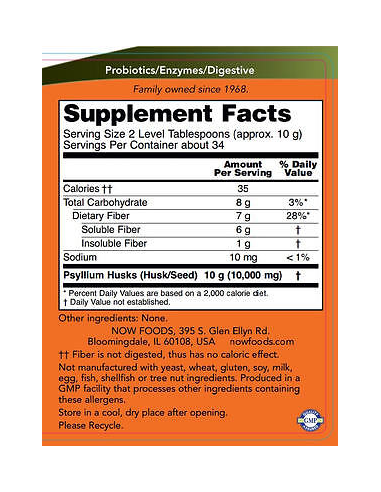 NOW Whole Psyllium Husks 340 g