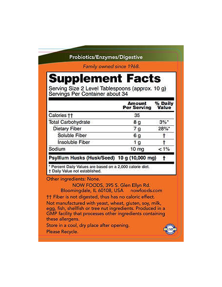 NOW Whole Psyllium Husks 340 g