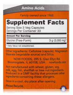 Now Glycine 1000mg 100 kapszula 2