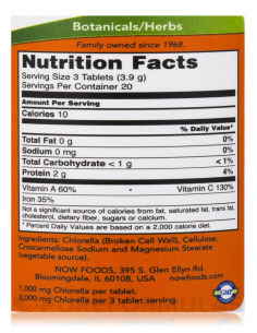 NOW Chlorella 1000 mg 60 tabletta 2