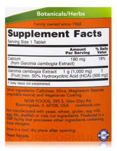 NOW Garcinia 1000 mg 120 tabletta 2