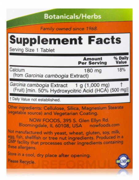 NOW Garcinia 1000 mg 120 tabletta