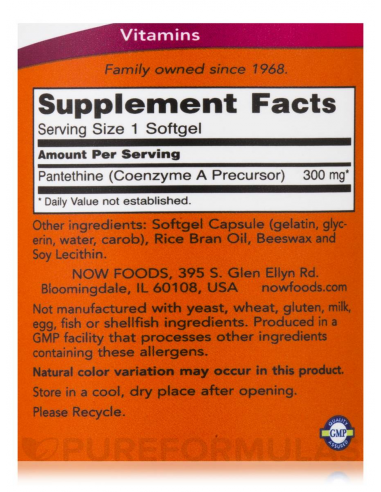 NOW Pantethine 300 mg 