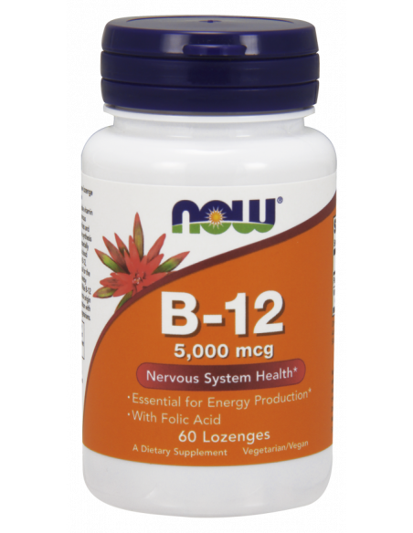 NOW Vitamin B-12 5000 mcg with Folic Acid 