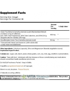 NOW EGCg 400 mg facts 2