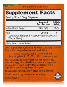NOW Kelp 150mcg 200 tabletta 2