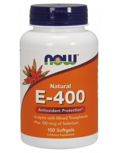 NOW E - 400 d-alpha with Mixed Tocopherols & Selenium 100 gélkapszula