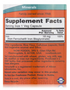 NOW Iron 18 mg 2
