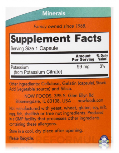 NOW Potassium Citrate 99 mg 