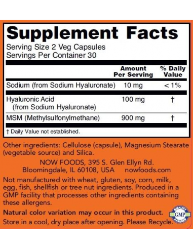 NOW Hyaluronic Acid 60 vcaps.