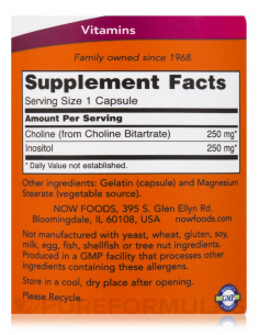 NOW Choline & Inositol 500 mg 2