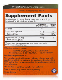 NOW Inulin Pure Powder 227 g 2