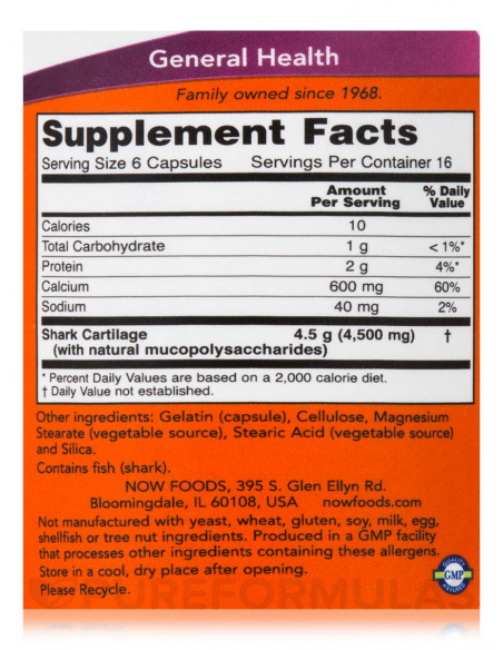 NOW Shark Cartilage 750 mg