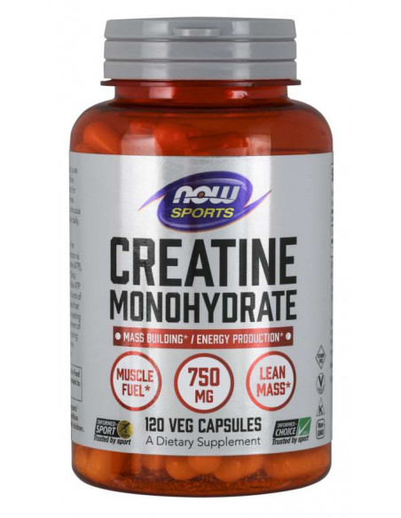 NOW Creatine Monohydrate 750 mg 120 vegan kapszula
