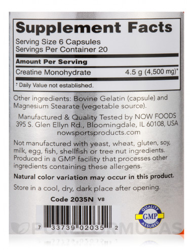 NOW Creatine Monohydrate cts