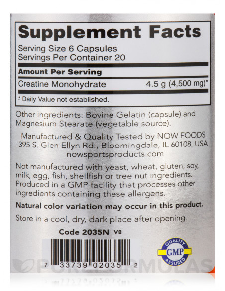 NOW Creatine Monohydrate cts