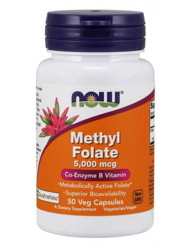 NOW Methyl Folate 5000 mcg 50 vegan