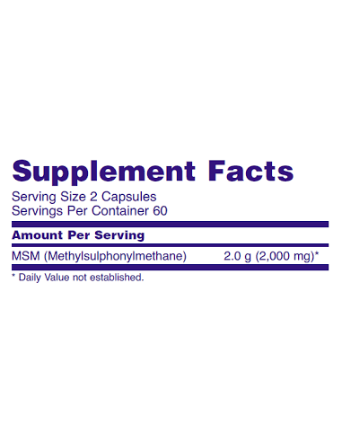 NOW MSM 1000 mg facts