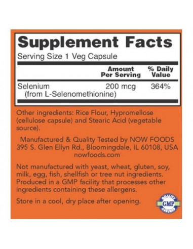 Now Selenium 200 mcg 180 kapszula