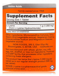 Now L-Lysine 1000mg 250 2