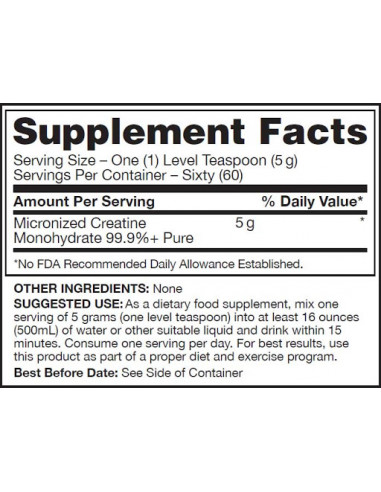 Gaspari Nutrition Creatine Monohydrate facts