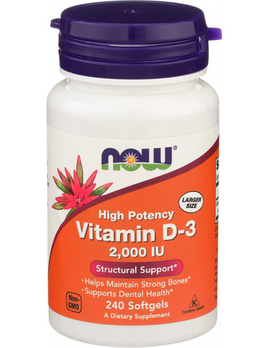 NOW Vitamin D3 2000 IU 240 softgels