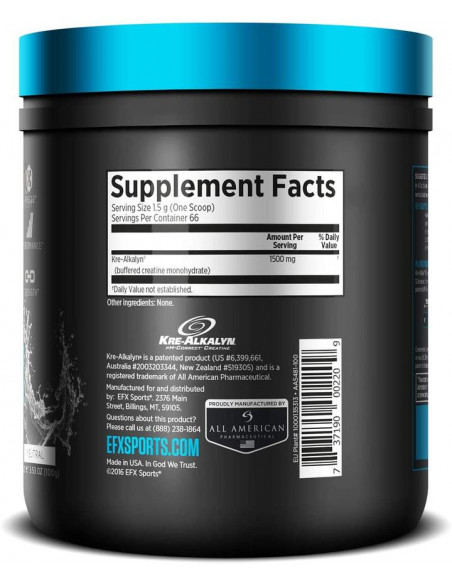 EFX Kre-Alkalyn 100g  facts