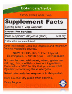 NOW MACA 500mg 100 kapszula 2