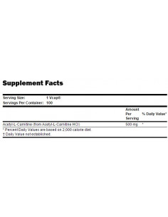 NOW Acetyl-L-Carnitine 500 mg 100 vegan 2