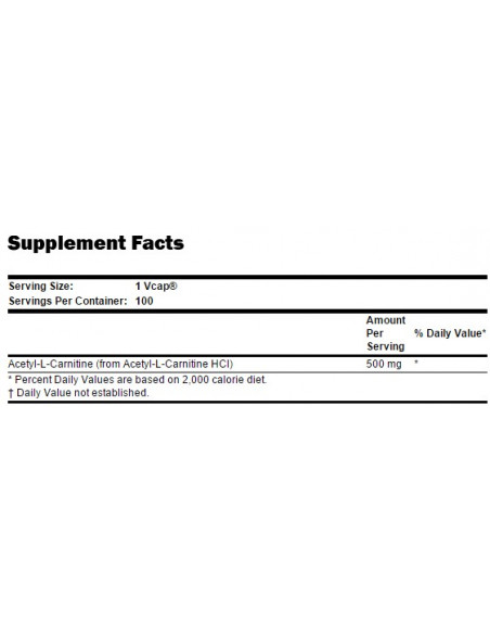 NOW Acetyl-L-Carnitine 500 mg facts