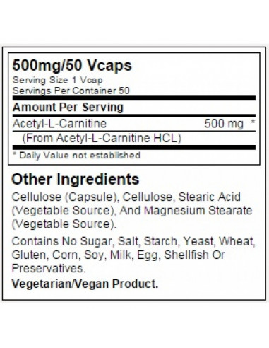 NOW Acetyl-L-Carnitine 500 mg 50 kapszula