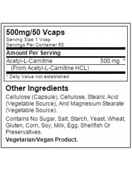 NOW Acetyl-L-Carnitine 500 mg 50 kapszula