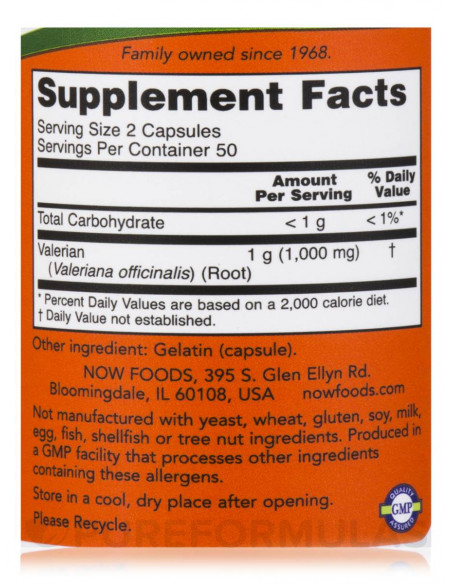 NOW Valerian Root 500 mg