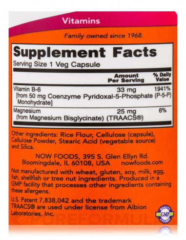 NOW P-5-P 50 mg facts