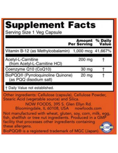 NOW PQQ Energy 30 vegan 2
