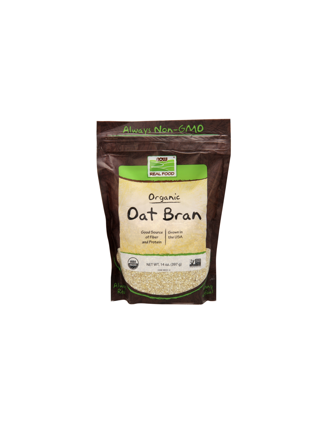 NOW Organic Oat Bran 397g